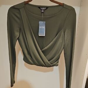 Olive Green Wrap Top
